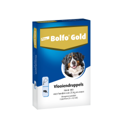 Bolfo Gold Vlooiendruppels Hond - 25 tot 40 kg - 400 mg 2 pipetten