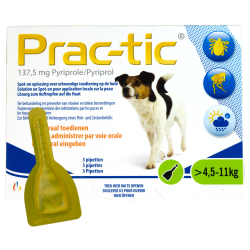 Prac-Tic Teken en vlooien druppels 4,5 tot 11 kg